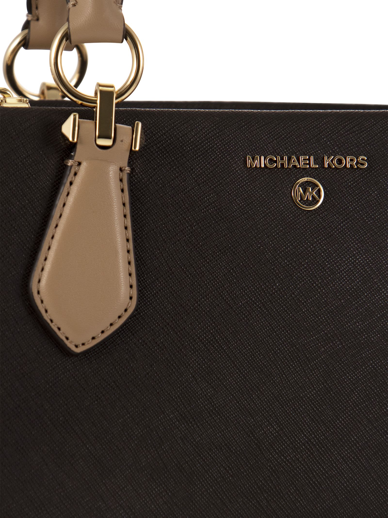 Michael Kors Marilyn Brown Beige Handbag - Ferraris Boutique