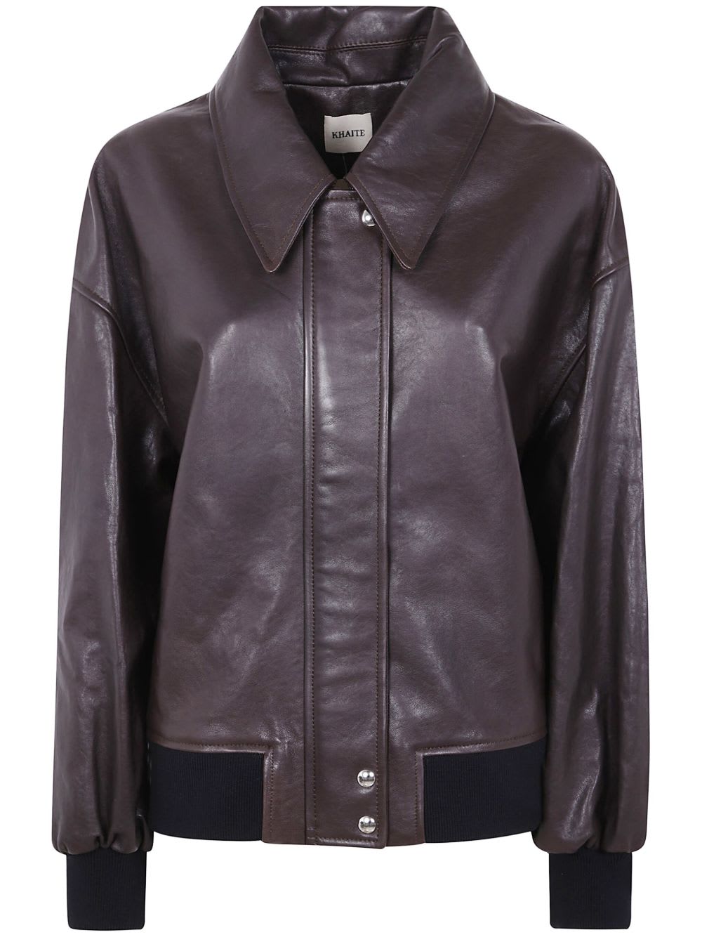 Khaite Shelman Leather Jacket In Brown
