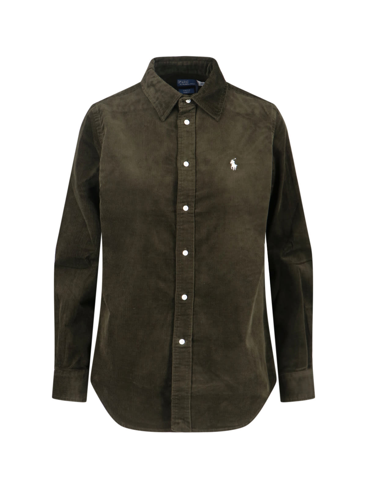 Polo Ralph Lauren Stretch Cotton Velvet Shirt In Green