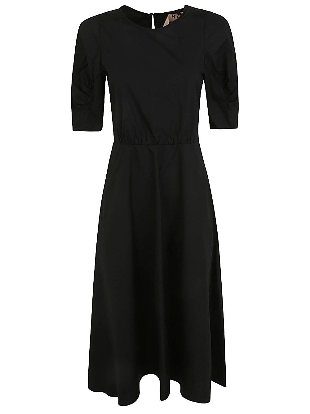 Shop N°21 Short Sleeve Midi Dress In Black