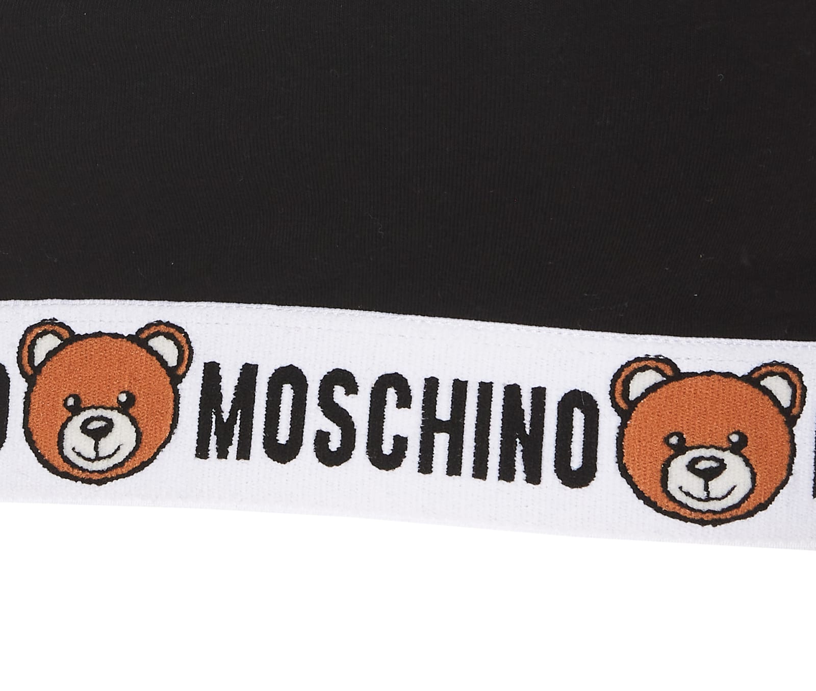 Shop Moschino Logo Bra Top In Black