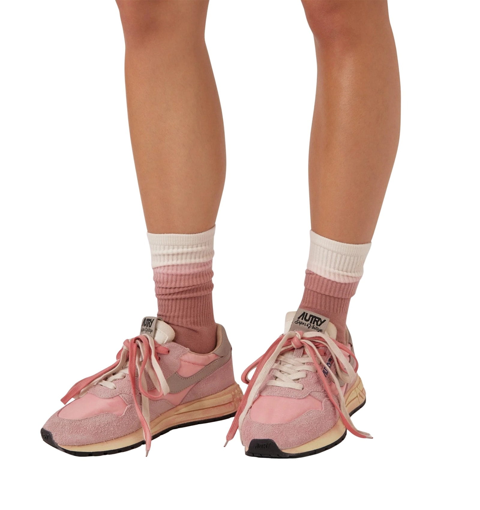 Autry Reelwind Sv Low Sket Nyl Pink Pink Sneaker In Neutral