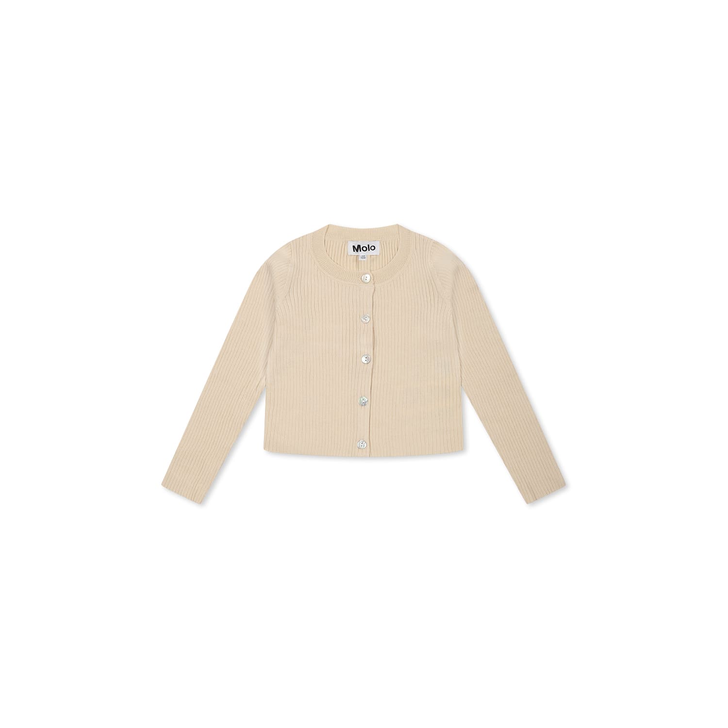 Molo Ivory Cardigan For Girl In Ivory