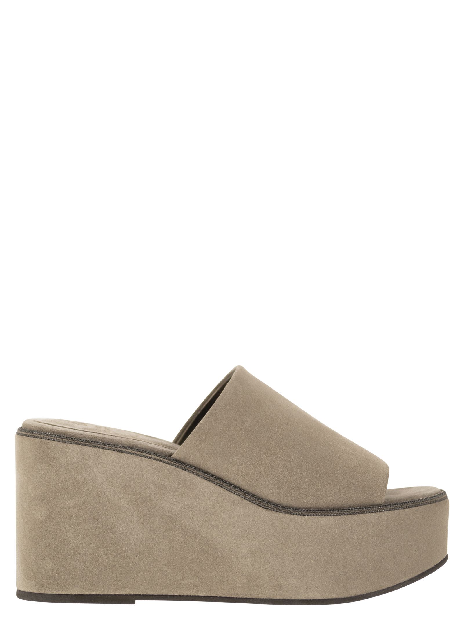 Suede Wedges With Precious Welt