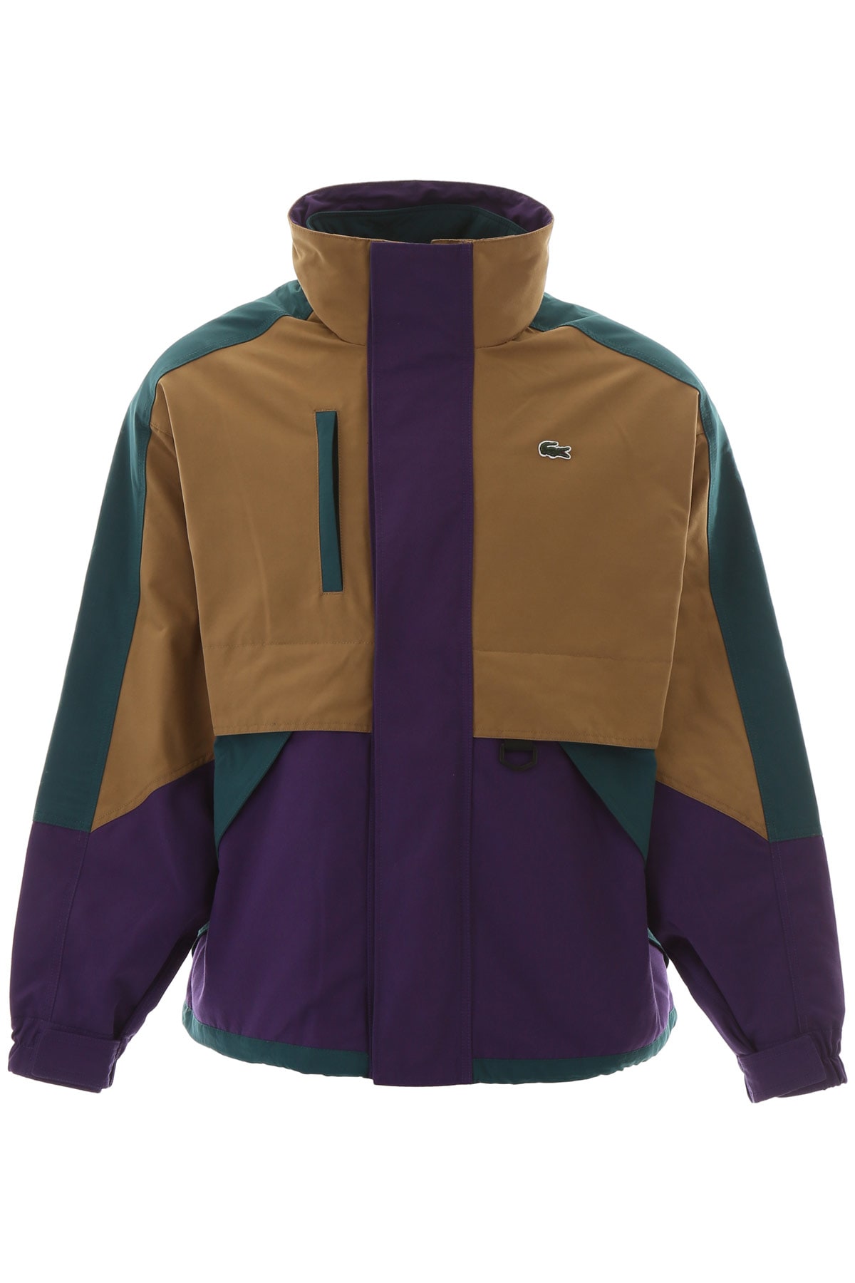 Lacoste Men s Live Color block Parka In Brown purple green ModeSens