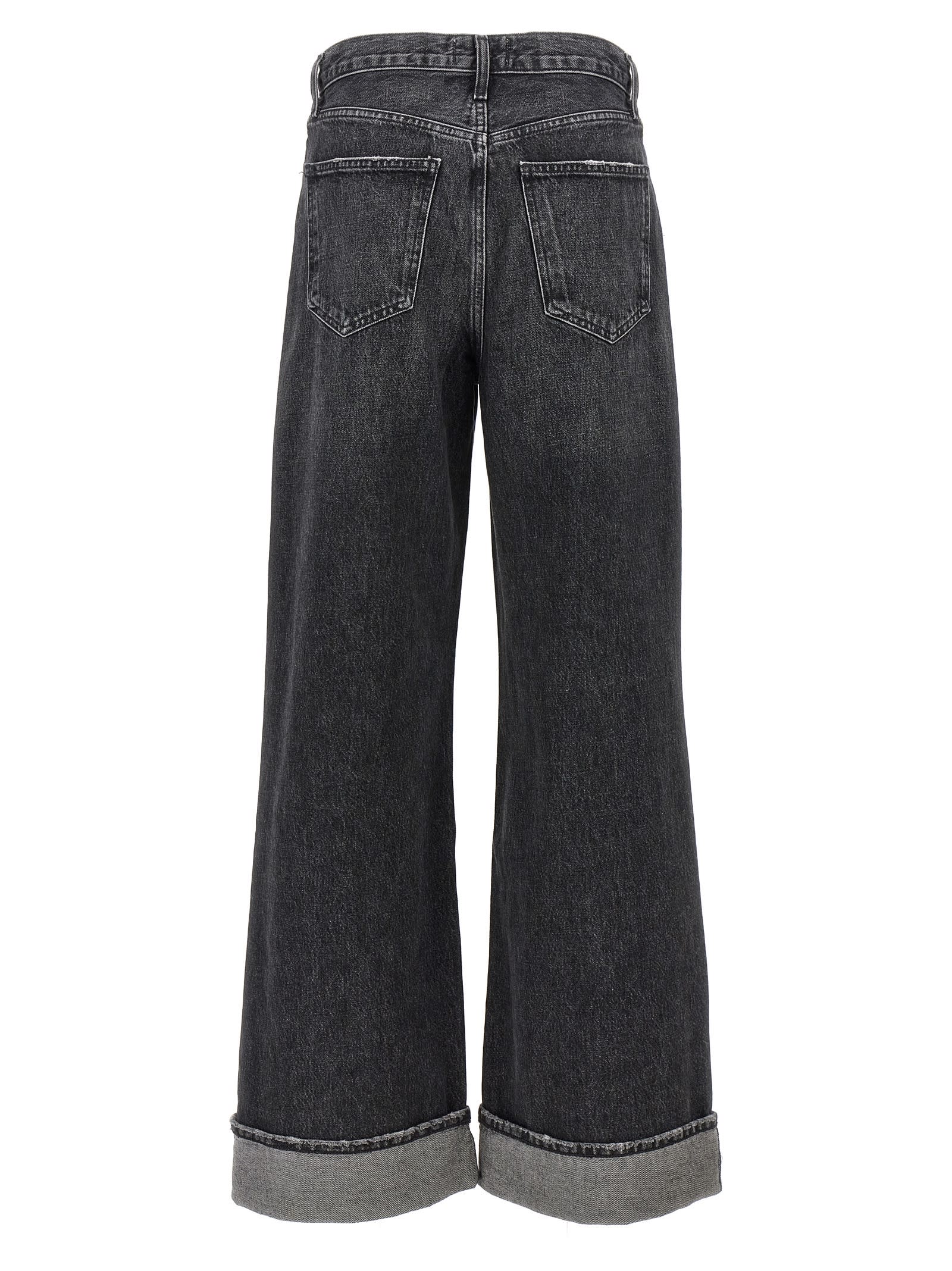 Shop Agolde Dame Jeans In Marble Black