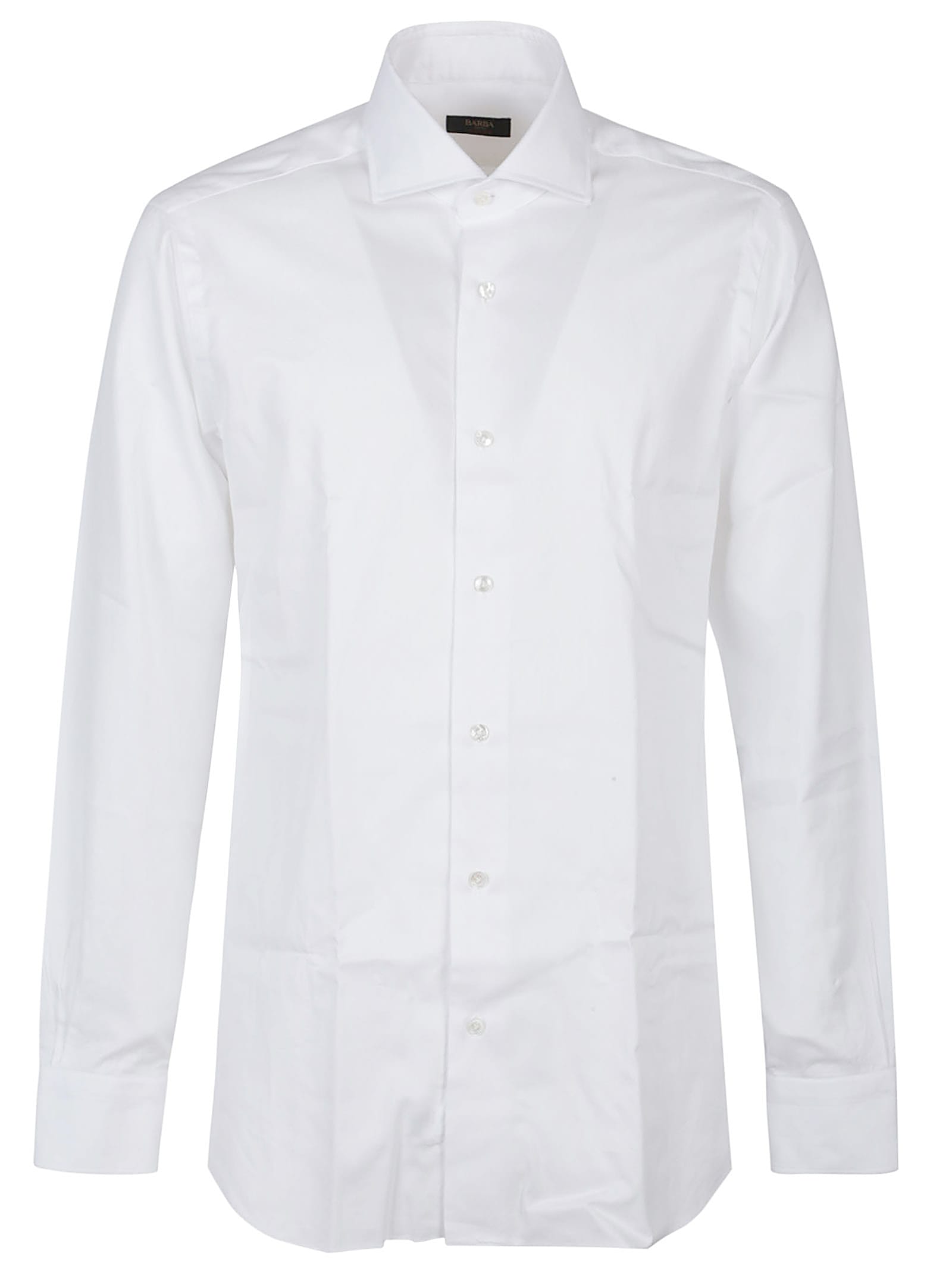 Barba Napoli Long Sleeve Neck Shirt In White