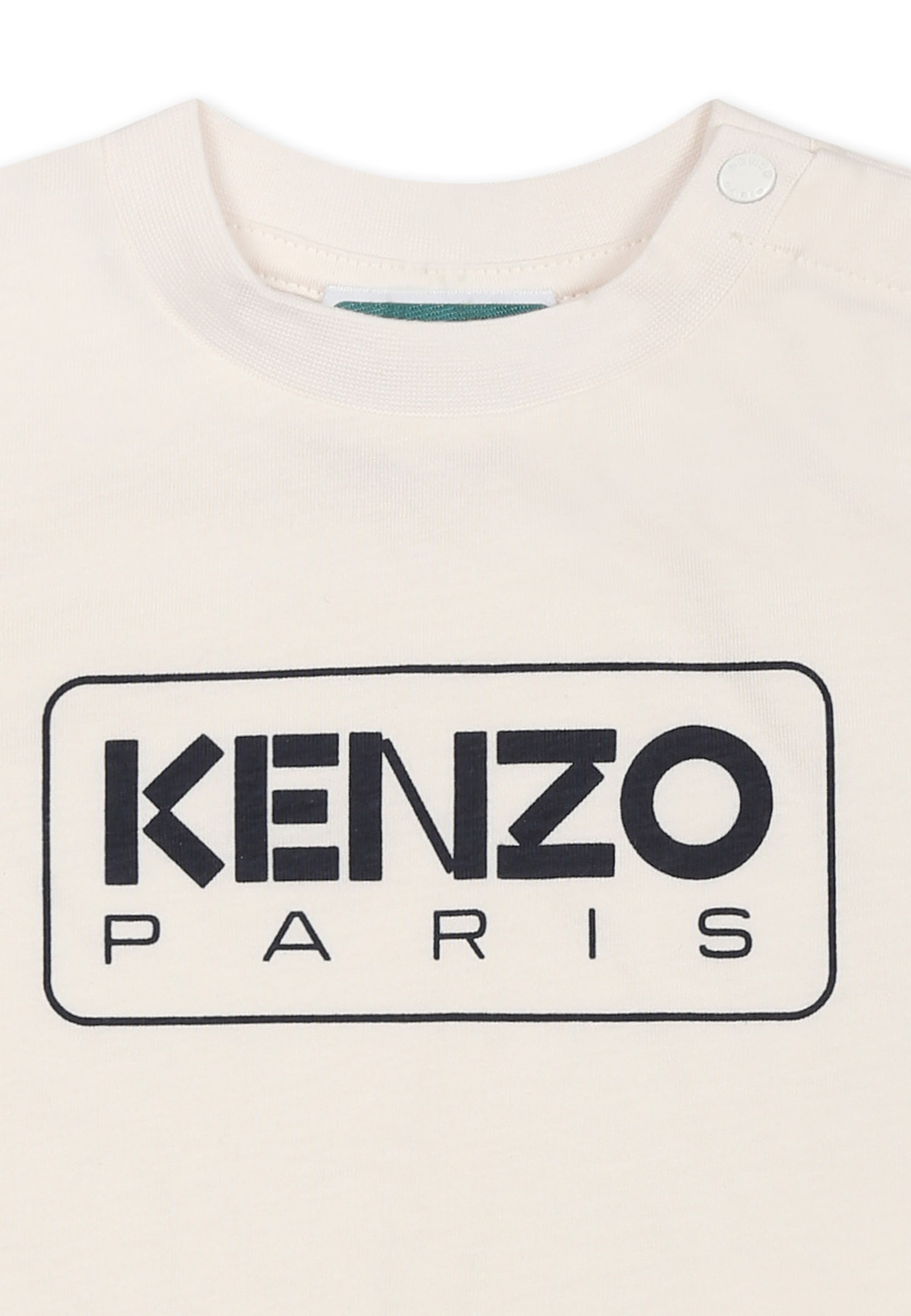 Kenzo Ivory T-shirt For Baby Boy With Logo In Ivory