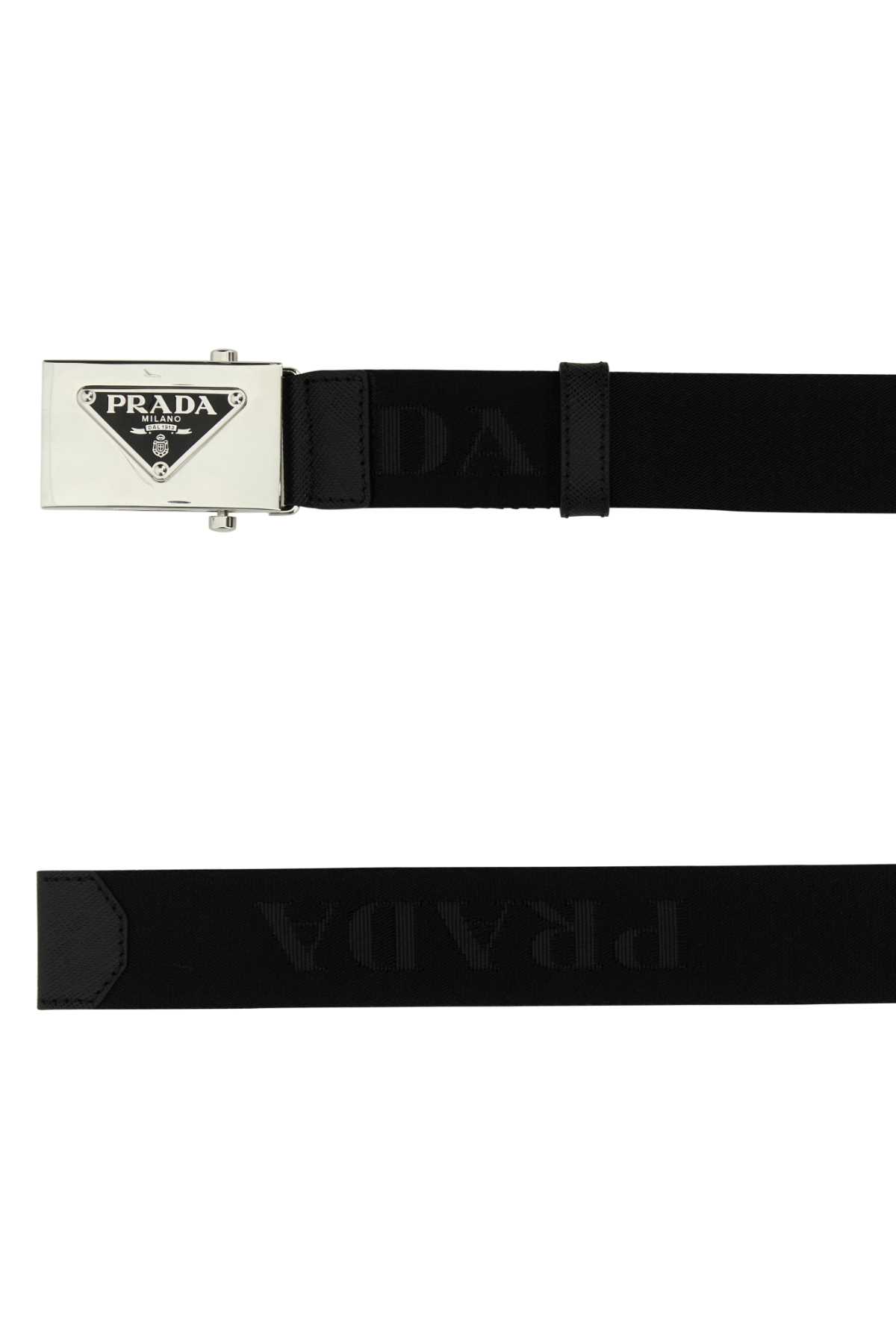 PRADA BLACK FABRIC BELT 