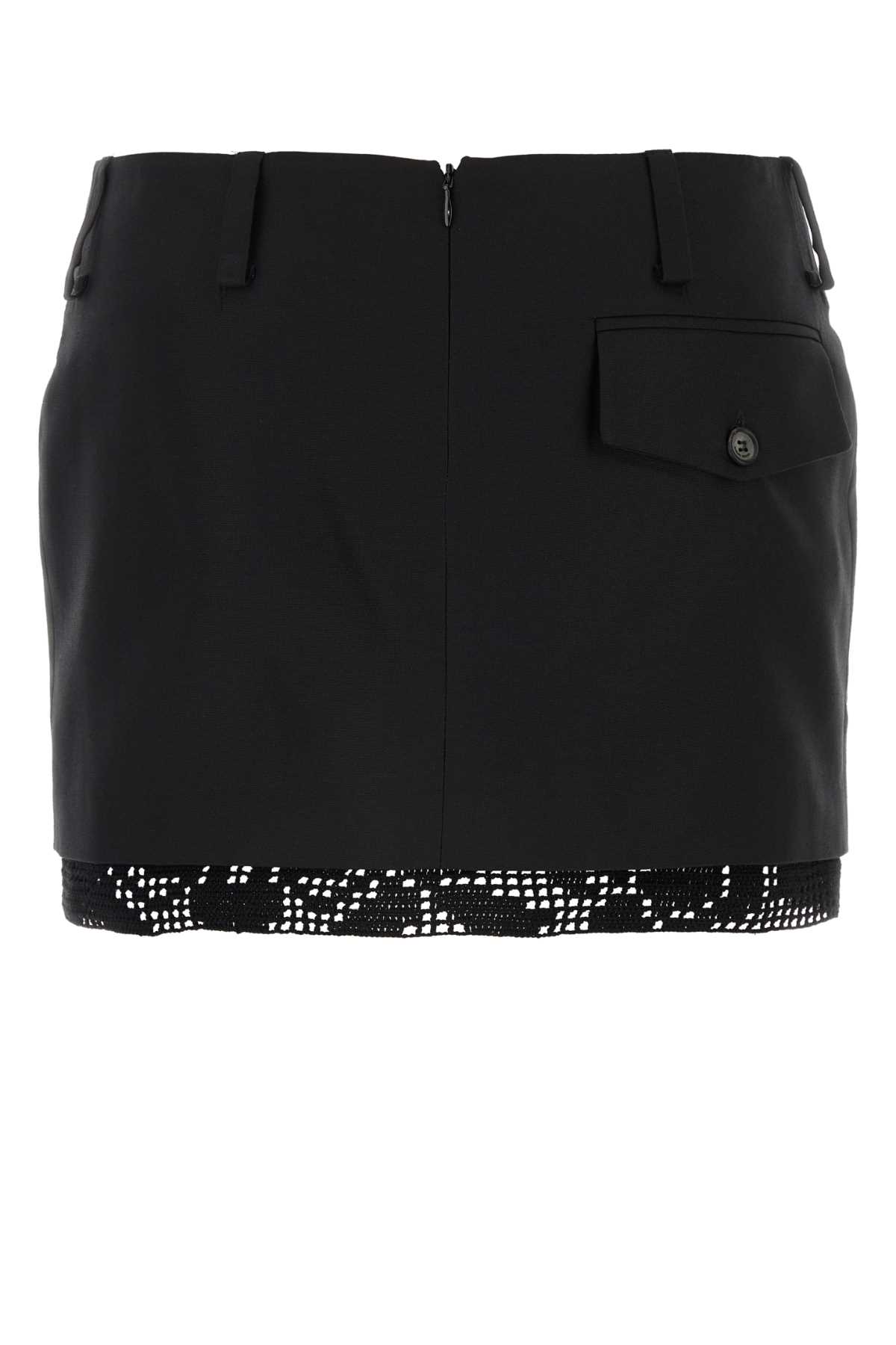 Shop Magda Butrym Black Silk Mini Skirt