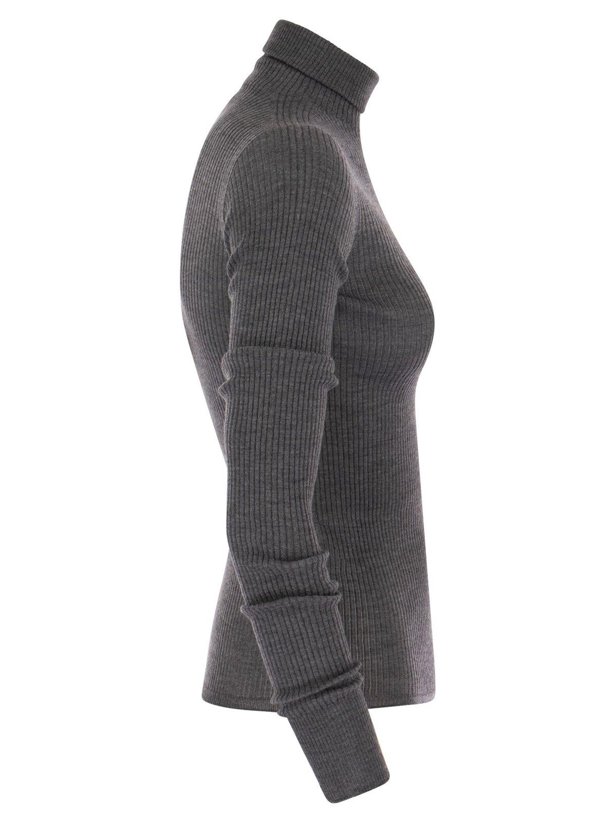 Shop Sportmax Flavia Turtleneck Knitted Jumper In Grey