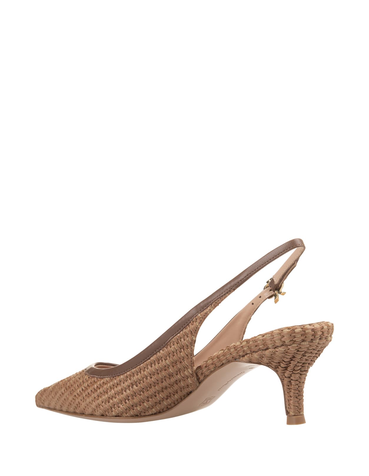 Shop Gianvito Rossi Leith Slingbacks In Woven Raffia In Brown