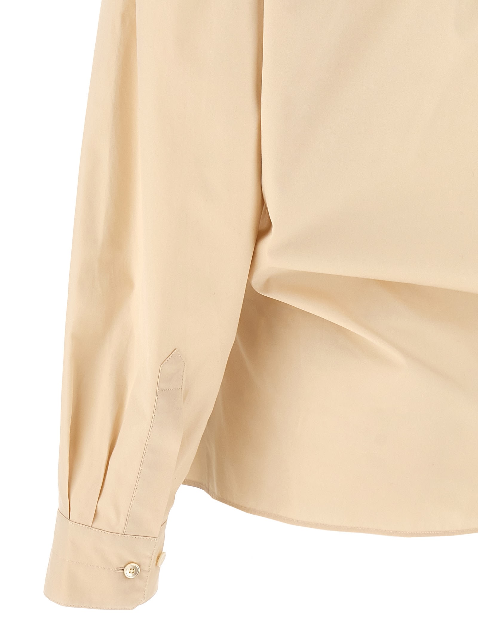 Shop Lemaire Straight Collar Twisted Shirt In Beige