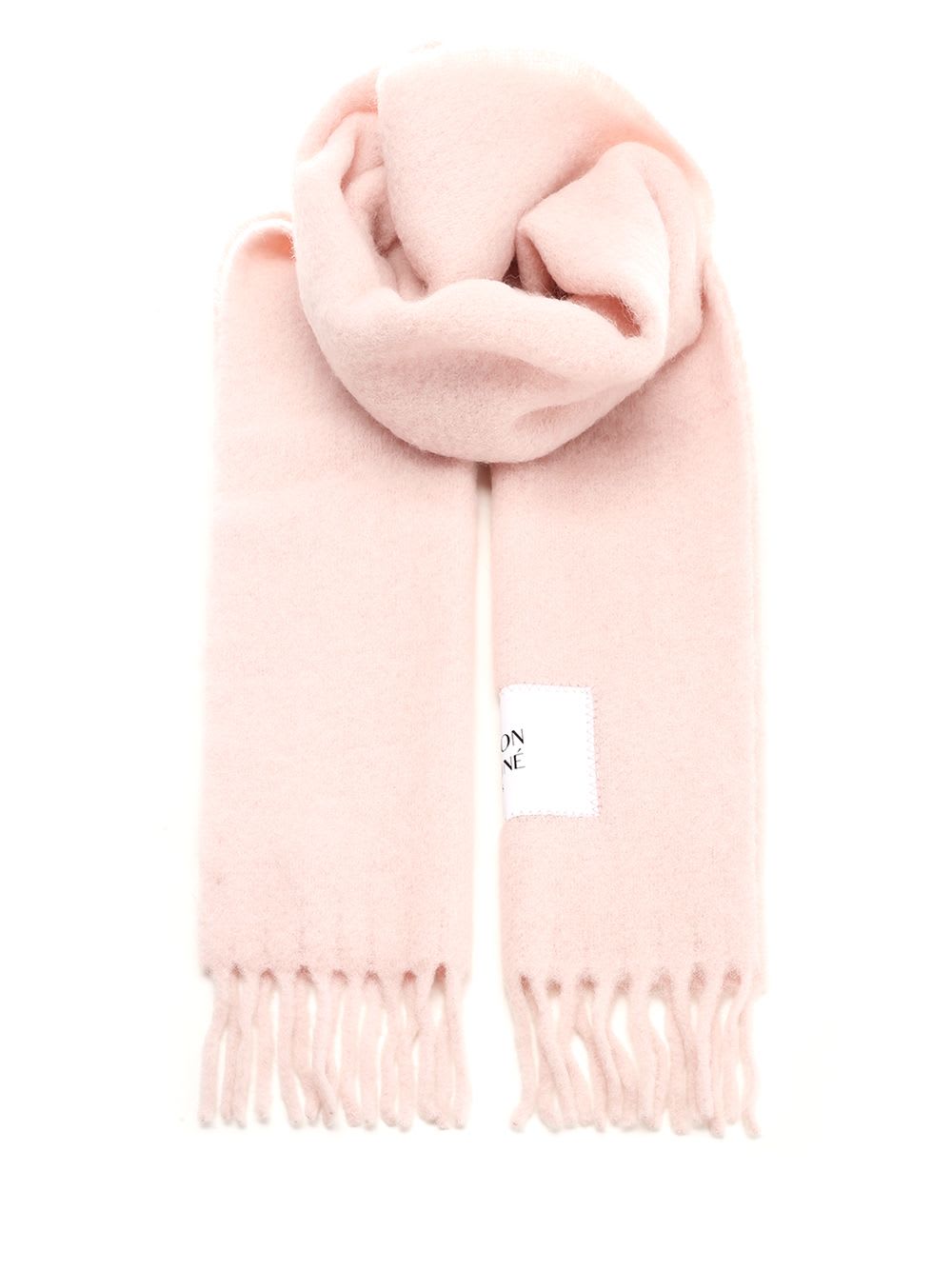 Maison Kitsuné Baby Alpaca Scarf In Rose