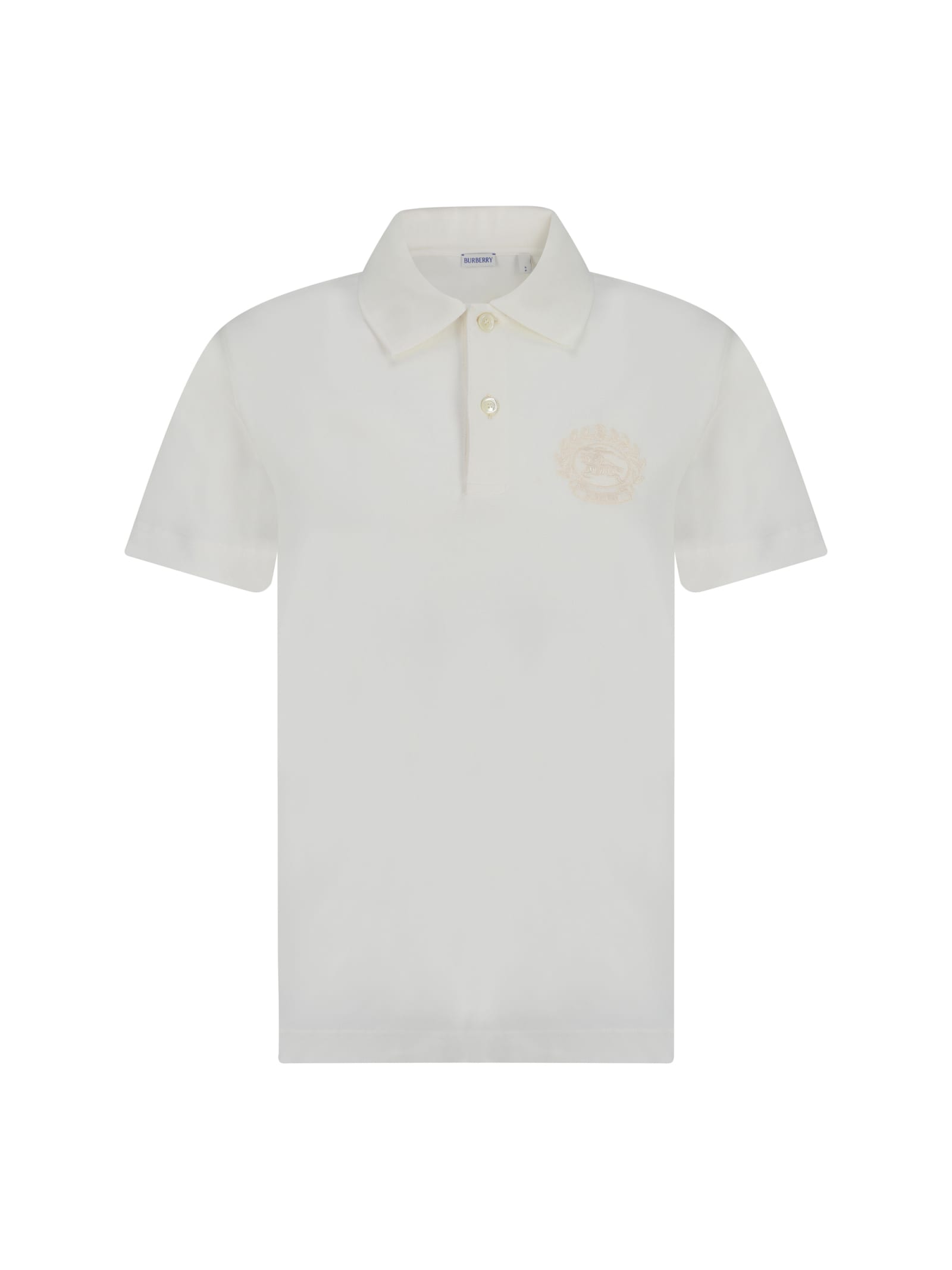 Shop Burberry Jwear Polo In Chalk