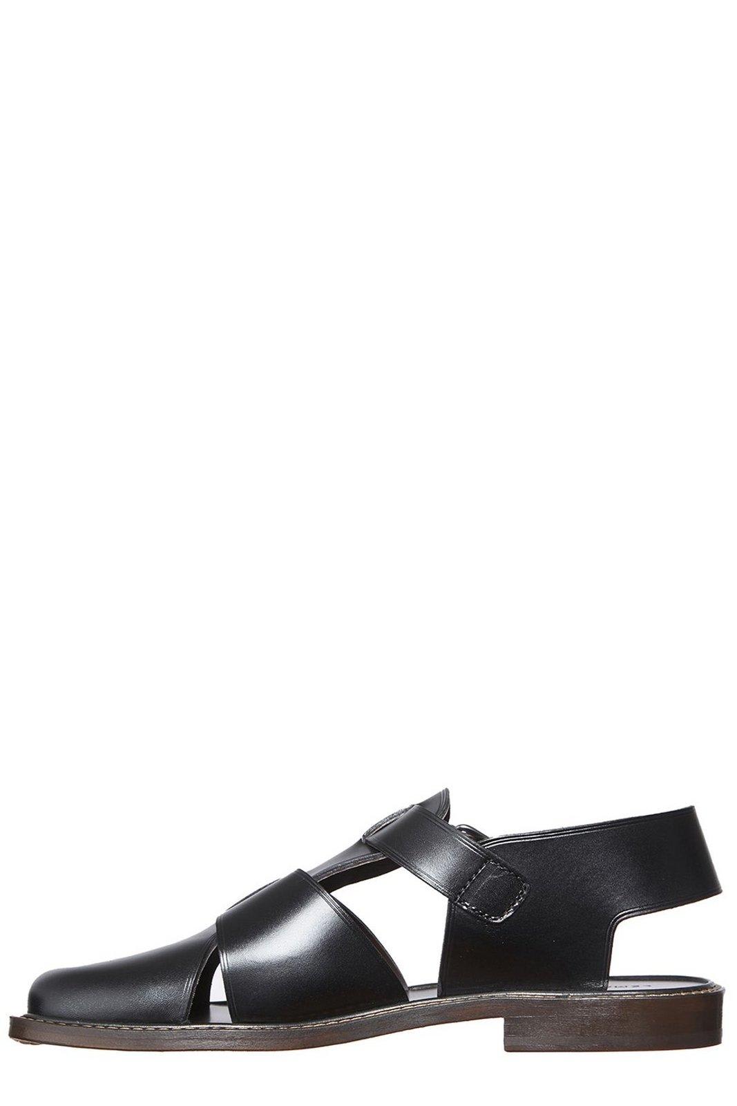 Shop Lemaire Buckled Slingback Sandals In Black