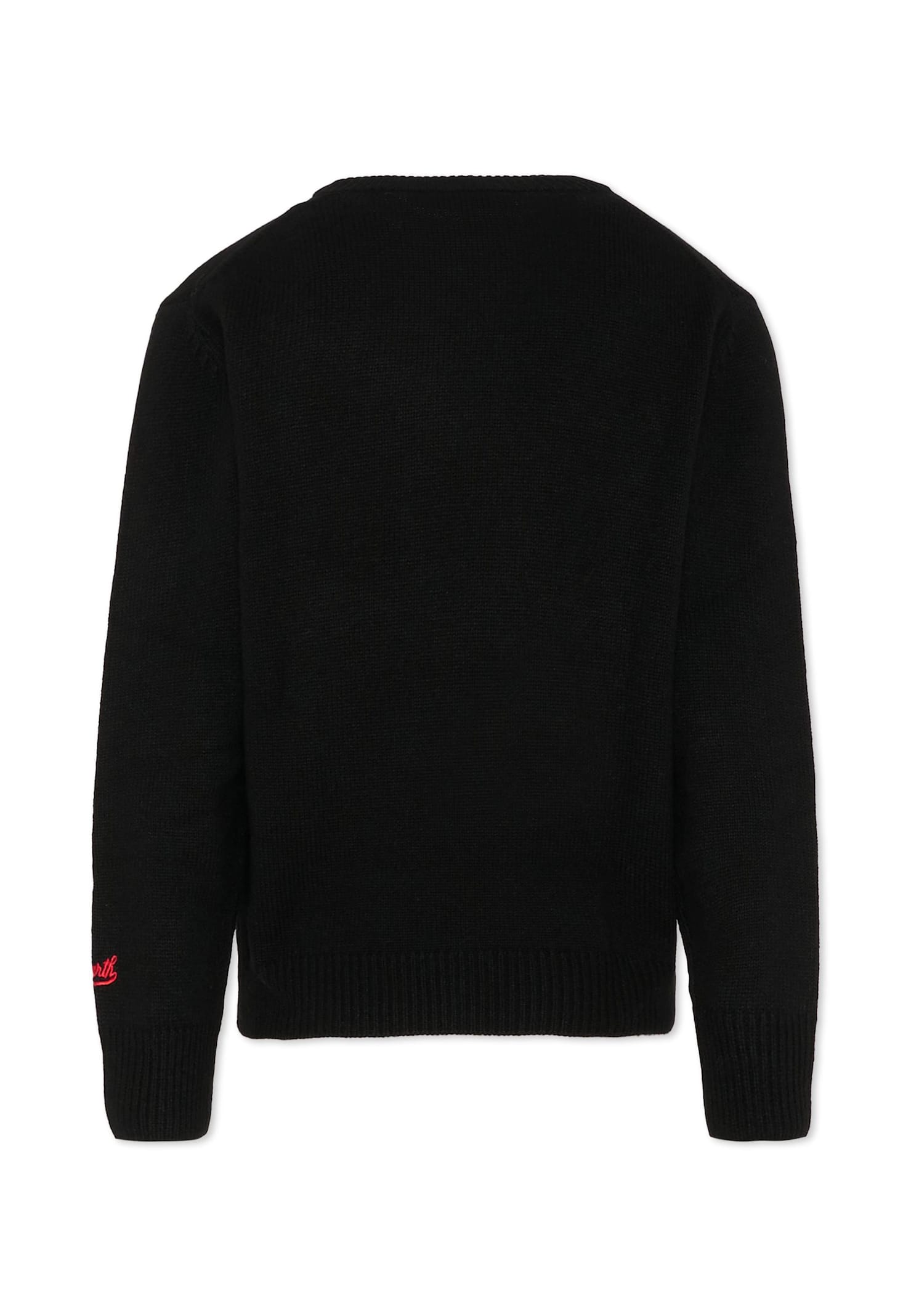 Mc2 Saint Barth Black Sweater For Boy With Snoopy In Black