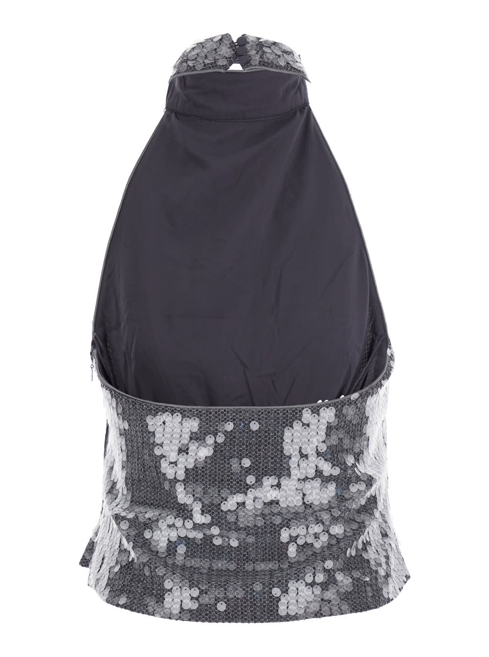 Rotate Birger Christensen Net Sequin Halterneck In Gray