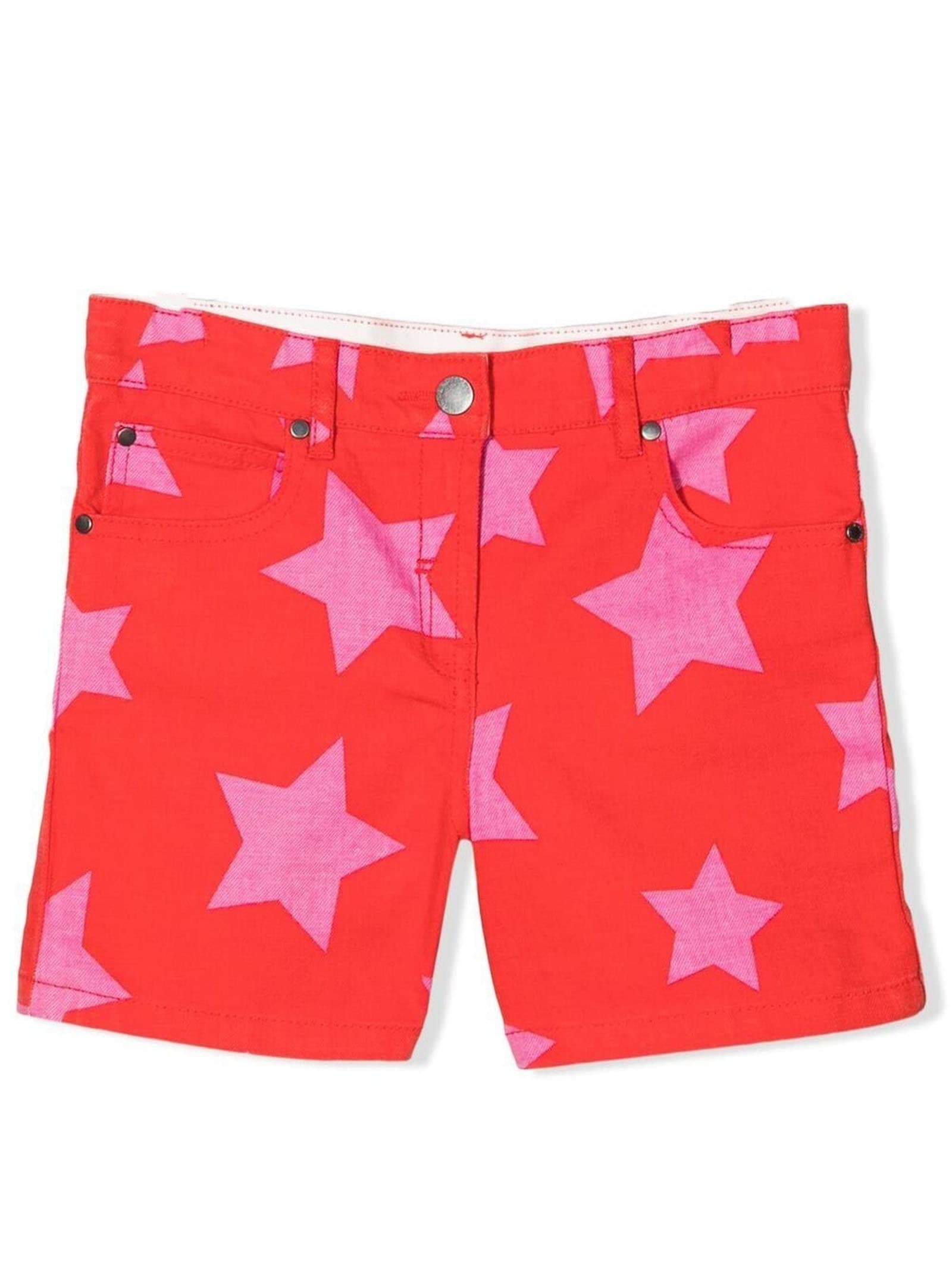 Stella McCartney Kids Red Cotton Shorts