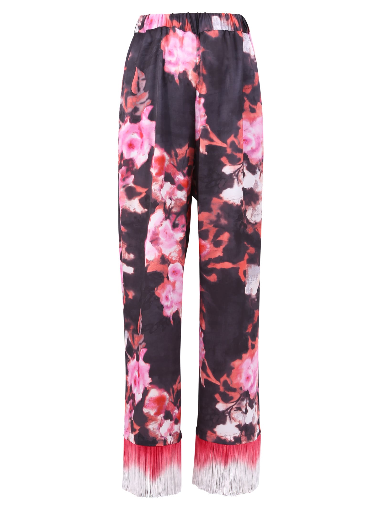 MSGM FLORAL PRINT TROUSERS,11205709