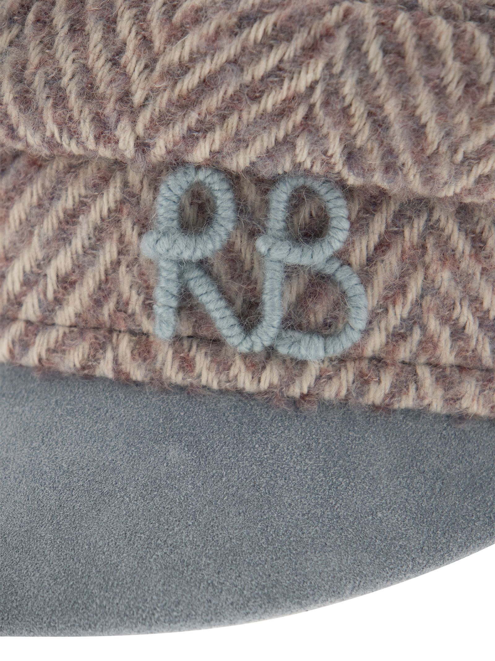 Shop Ruslan Baginskiy Baker Boy - Wool Cap In Beige/light Blue