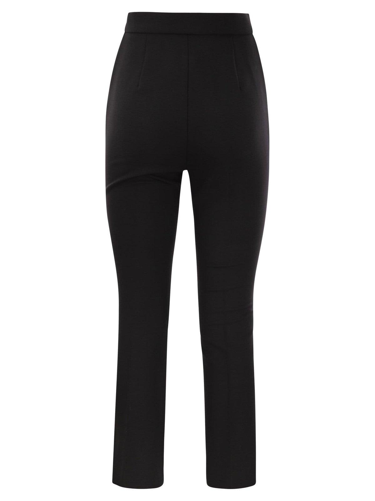 Shop Max Mara High Waist Slim Fit Trousers In Nero