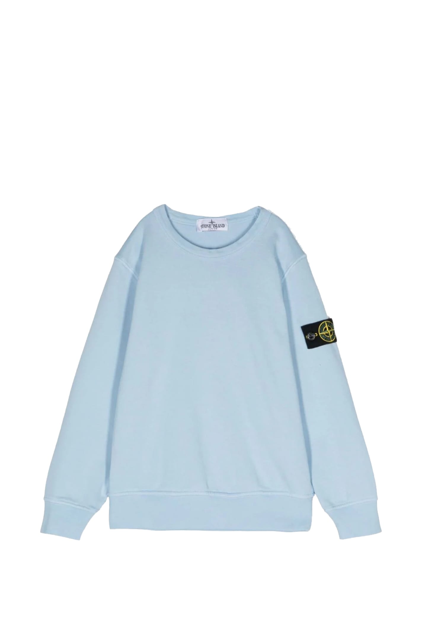Shop Stone Island Junior Crew Neck Sweater In Light Blue