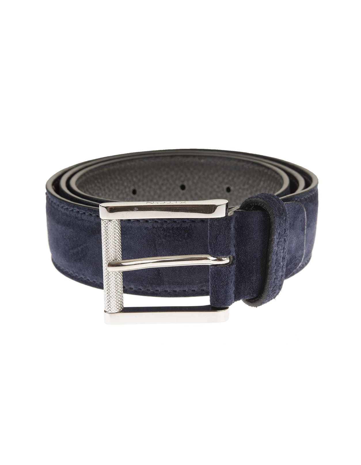 Kiton Blue Calf Leather Buckle-fastening Leather Belt