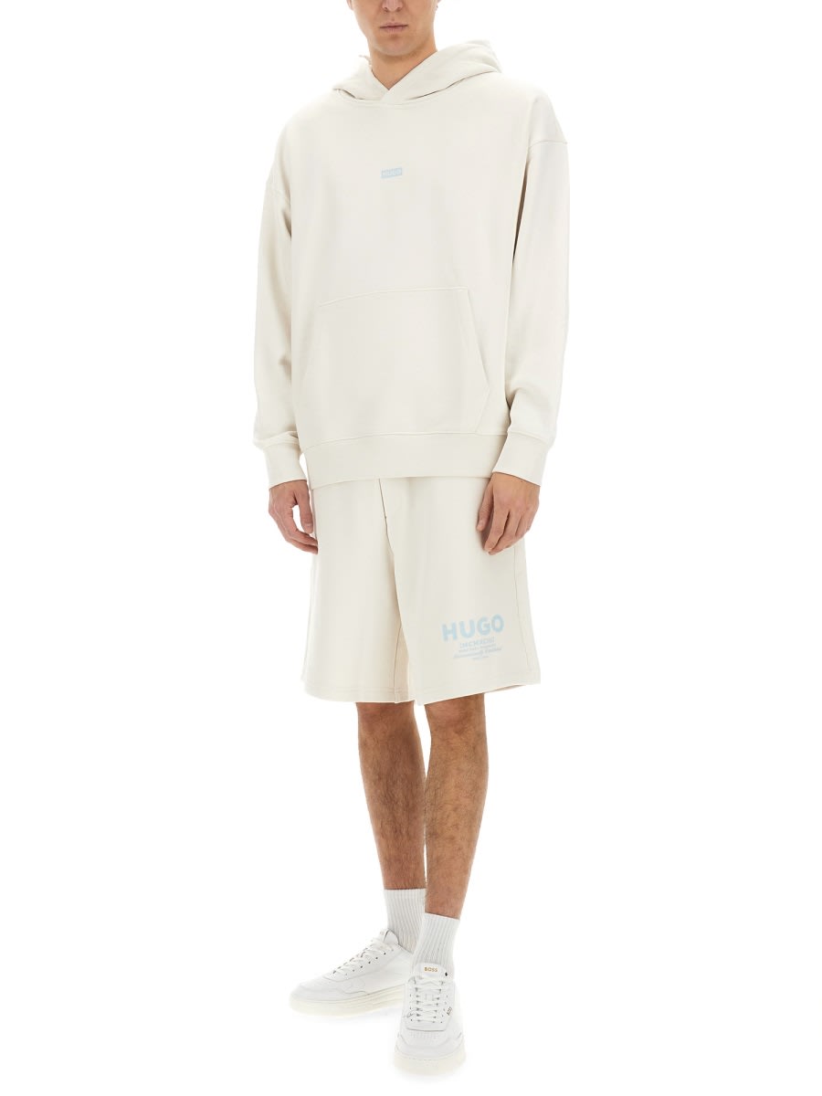 Hugo Boss Boss Weteddy Sweatshirt In Ivory