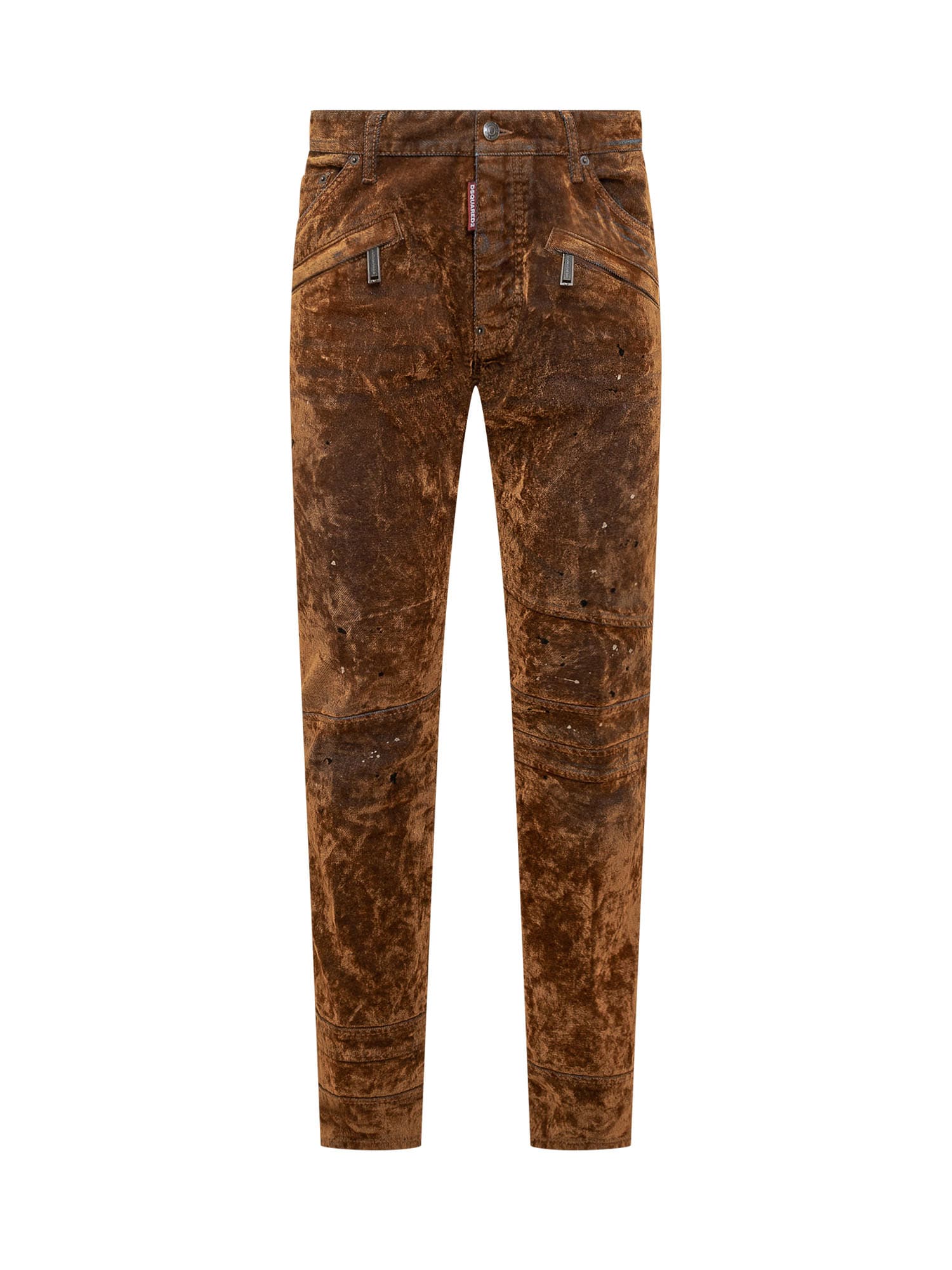 Shop Dsquared2 Velvet Trousers In Cognac