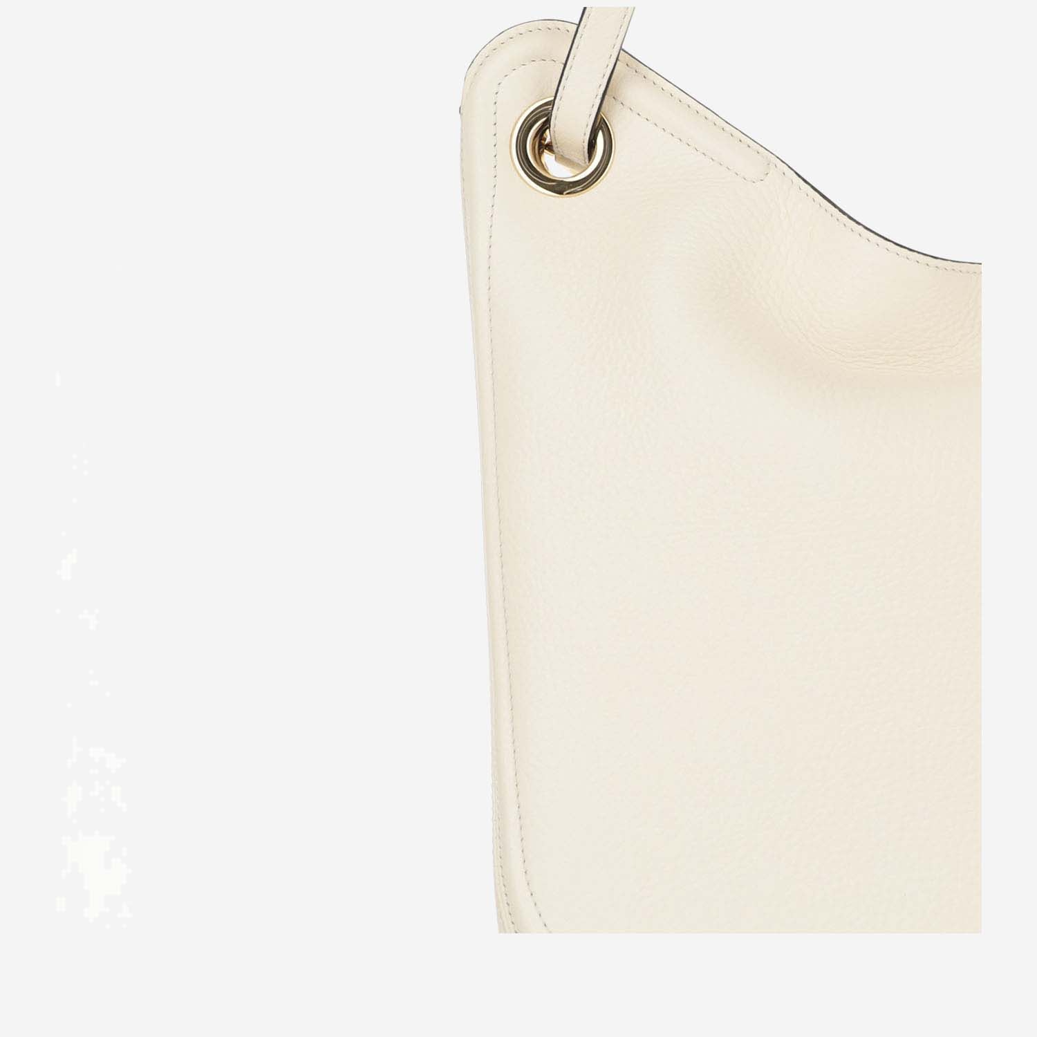 Shop Valentino Vlogo Gate Grained Leather Hobo Bag In White