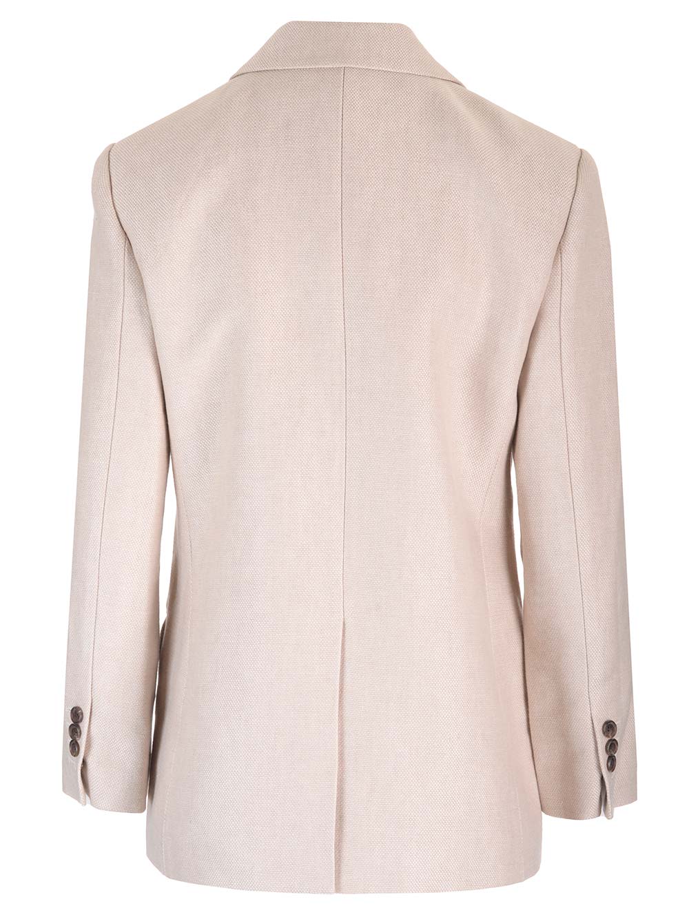 Shop Theory Double-breasted Blazer In Linen Twill In Neutrals