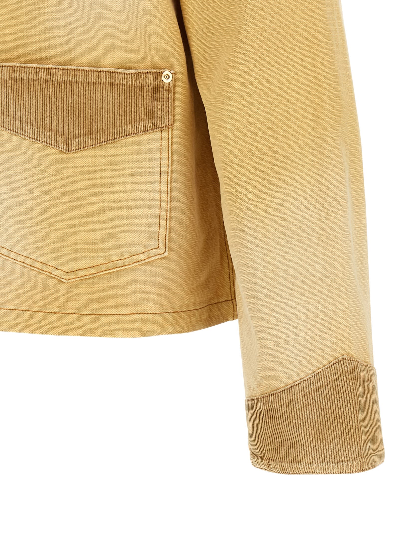 Wales Bonner Sierra Corduroy-panel Canvas Jacket In Multi