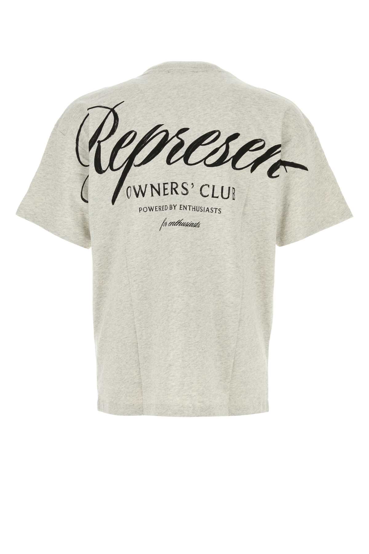 Represent Grey Crewneck Logo Print T-shirt In Gray