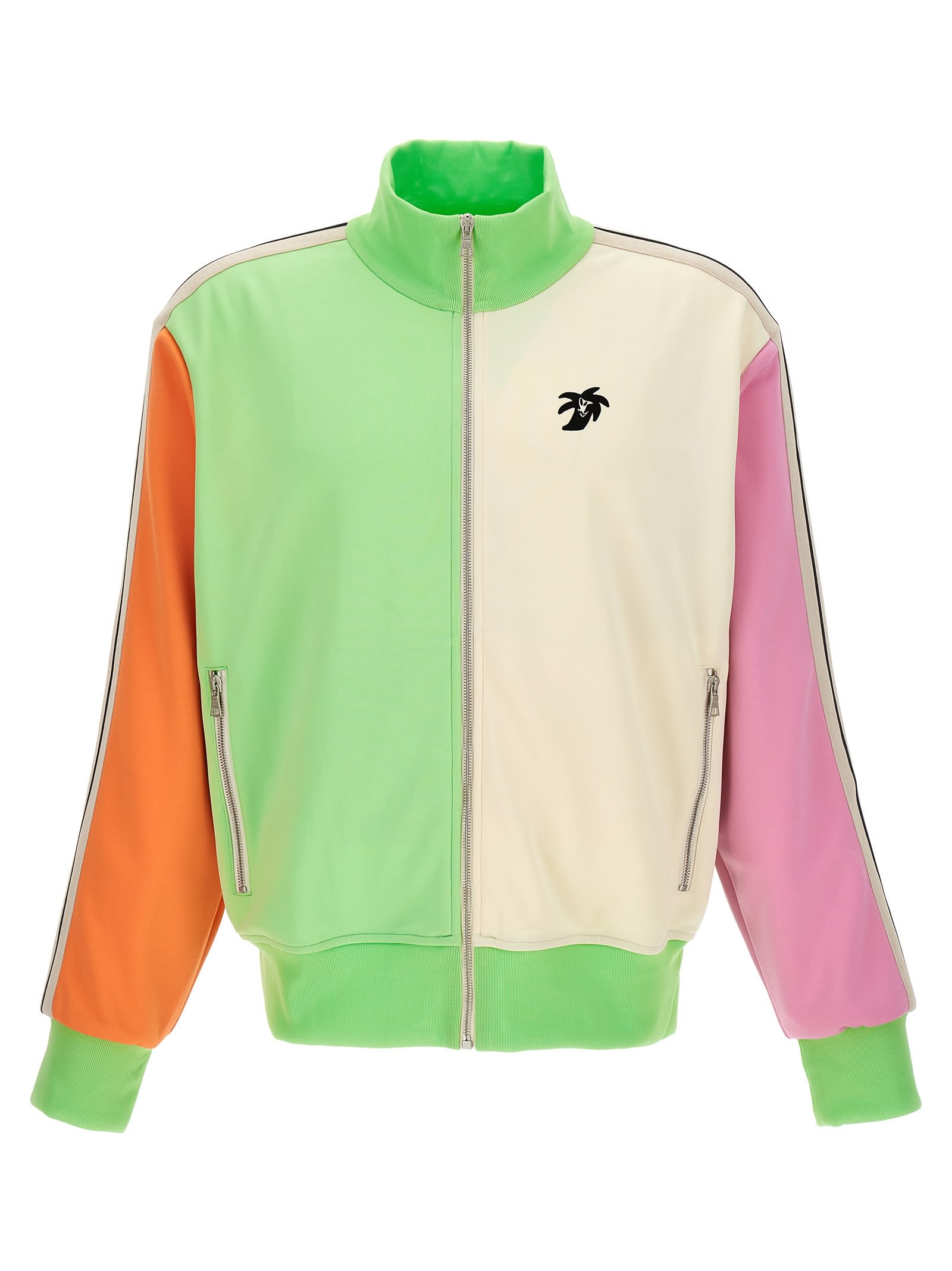 Shop Palm Angels Hunter Colorblock Track Sweatshirt In Multicolor