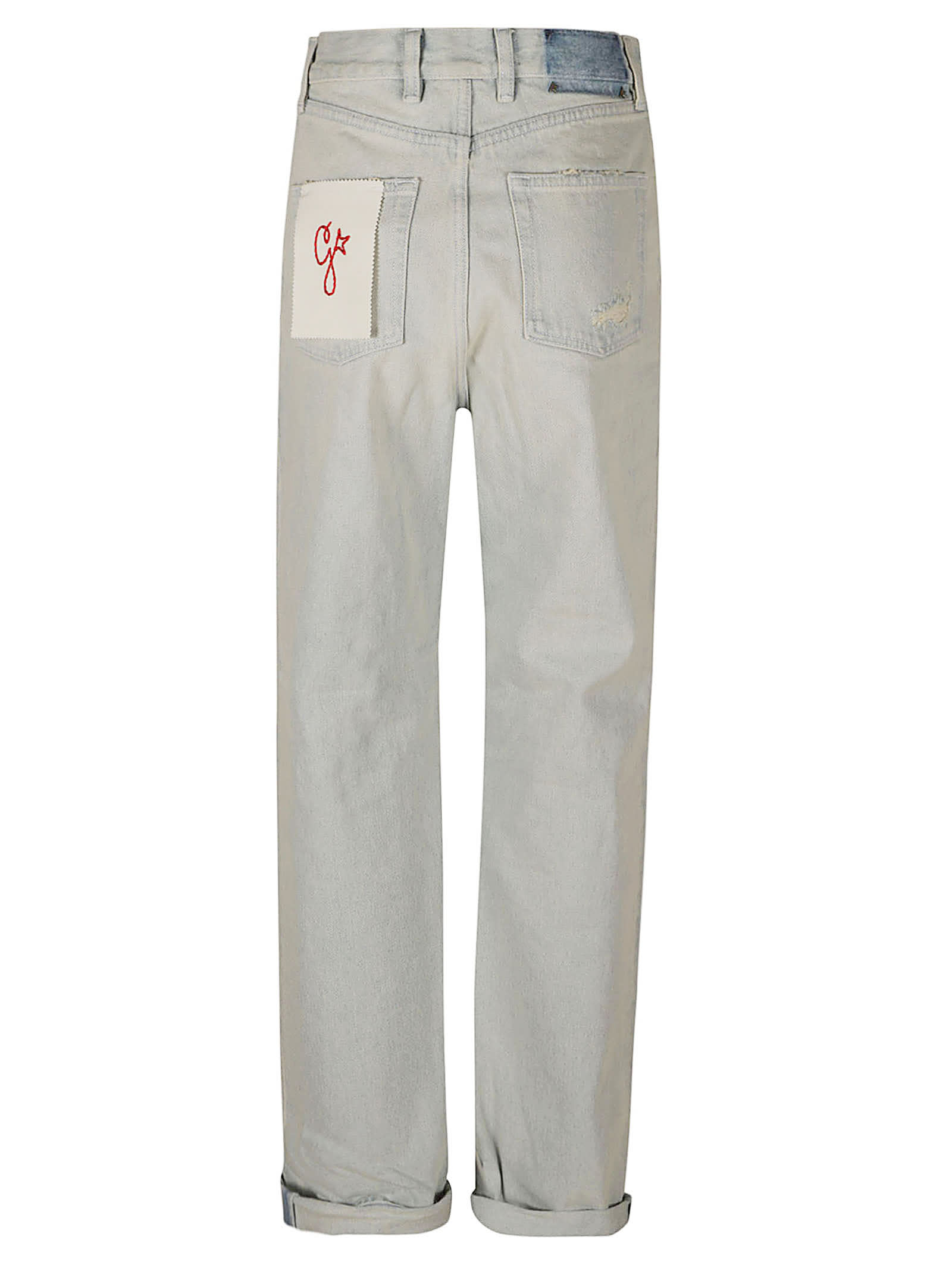 Shop Golden Goose Kim Long Leg Trousers In Blue