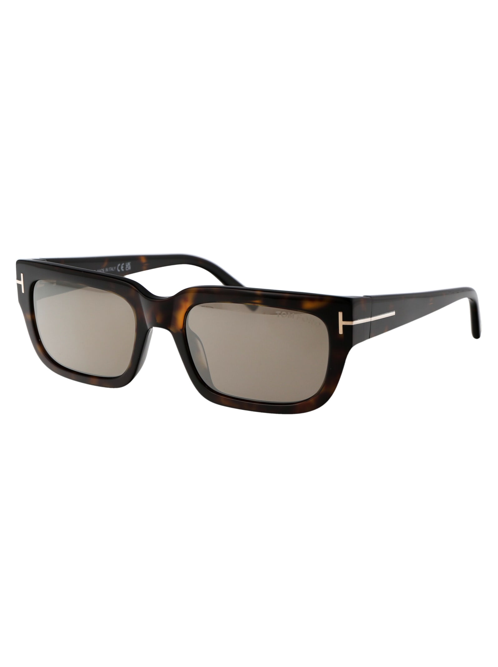 Shop Tom Ford Ezra Sunglasses In 52l Avana Scura / Roviex Specchiato