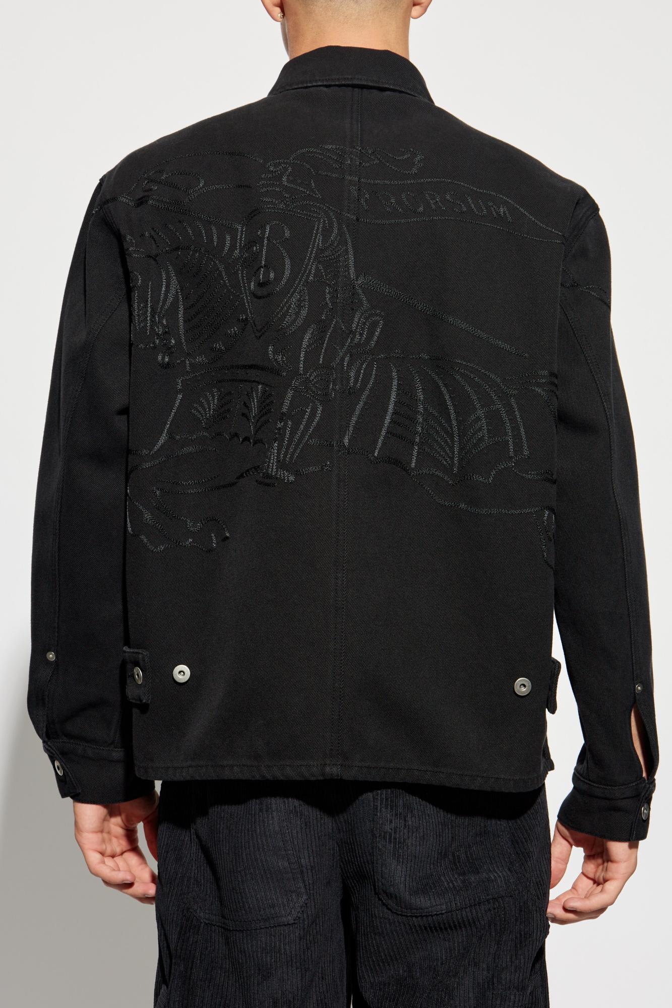 Shop Burberry Denim Jacket In Black