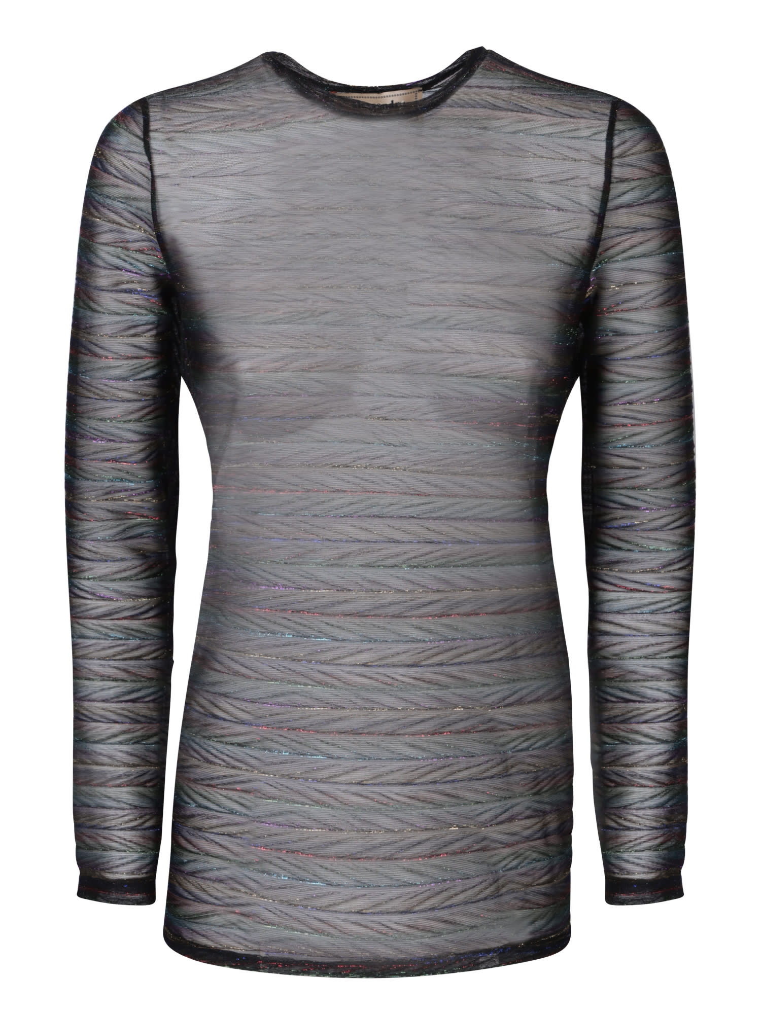 Shop Alessandro Enriquez Striped Metallic Black/multicolor Shirt
