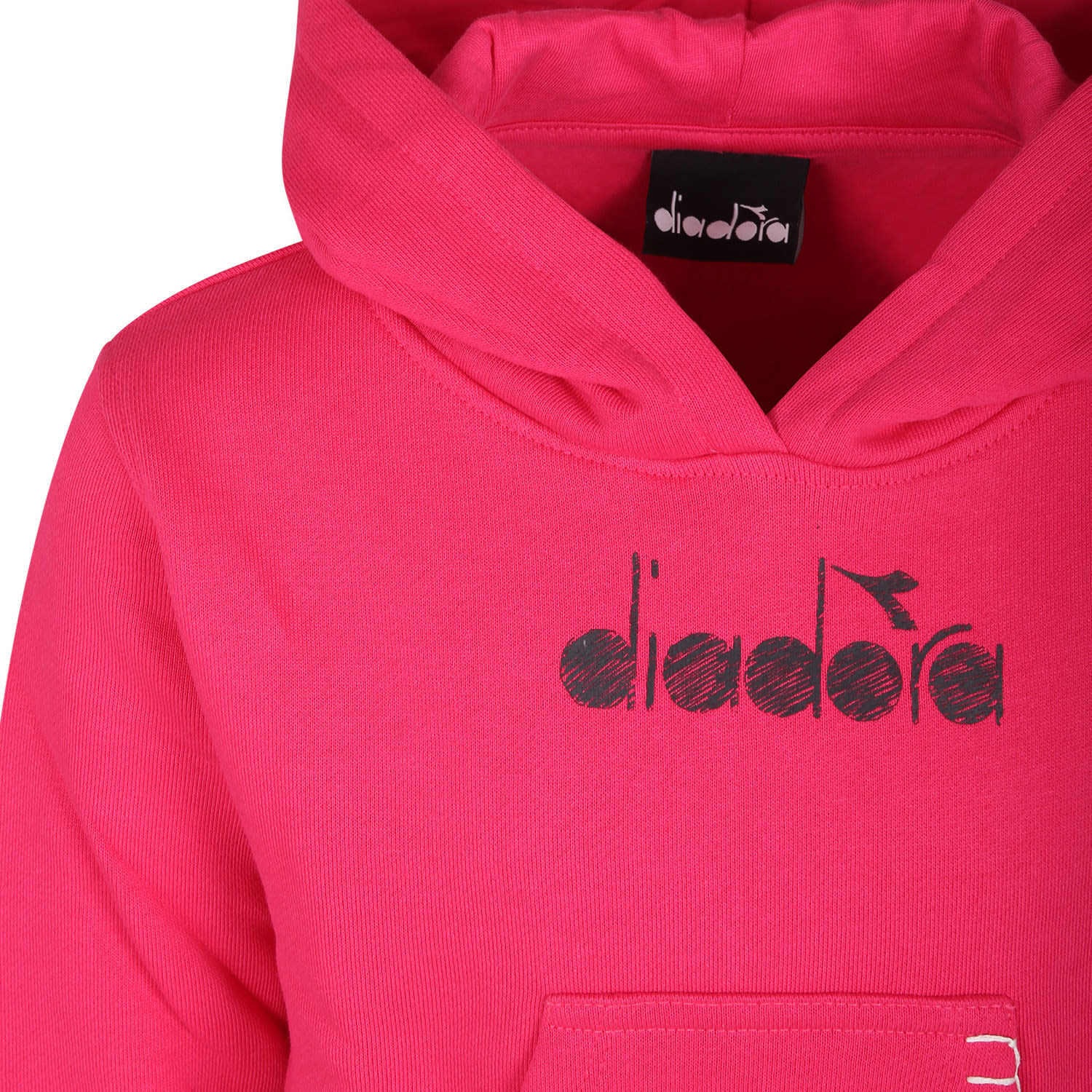 Diadora Fuchsia Sweatshirt For Girl With Logo In Fuchsia