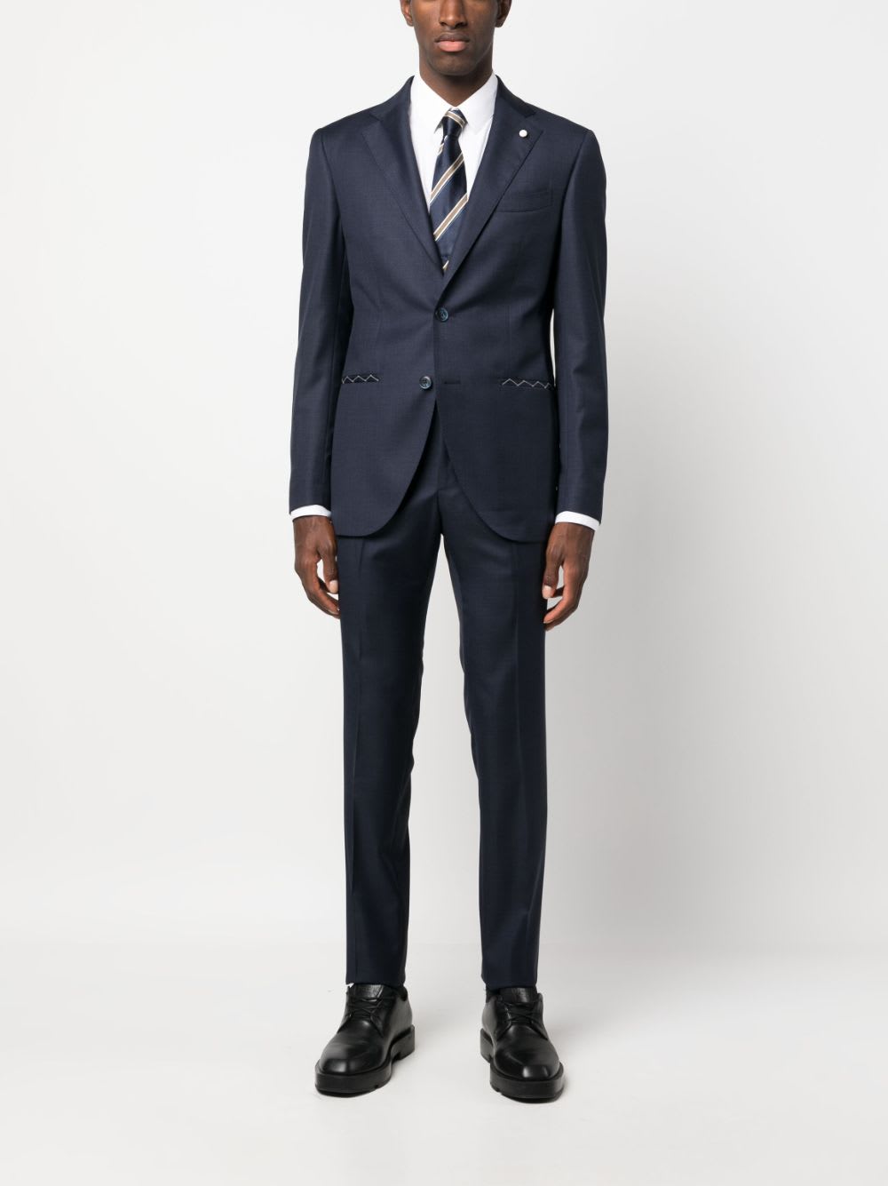 Luigi Bianchi Mantova Wool Suit In Blue
