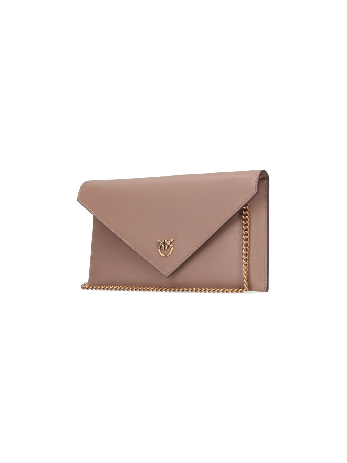 Pinko Chain Strap Envelope Shape Gold-tone Hardware Clutch In Pink