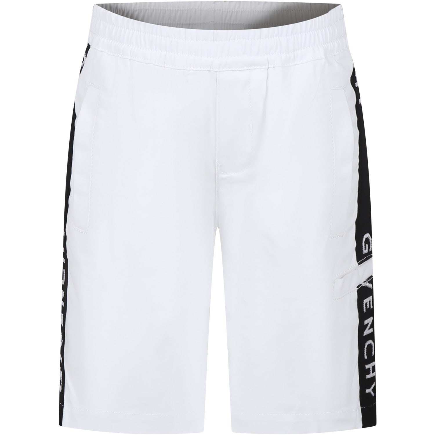 Shop Givenchy White Casual Shorts For Boy