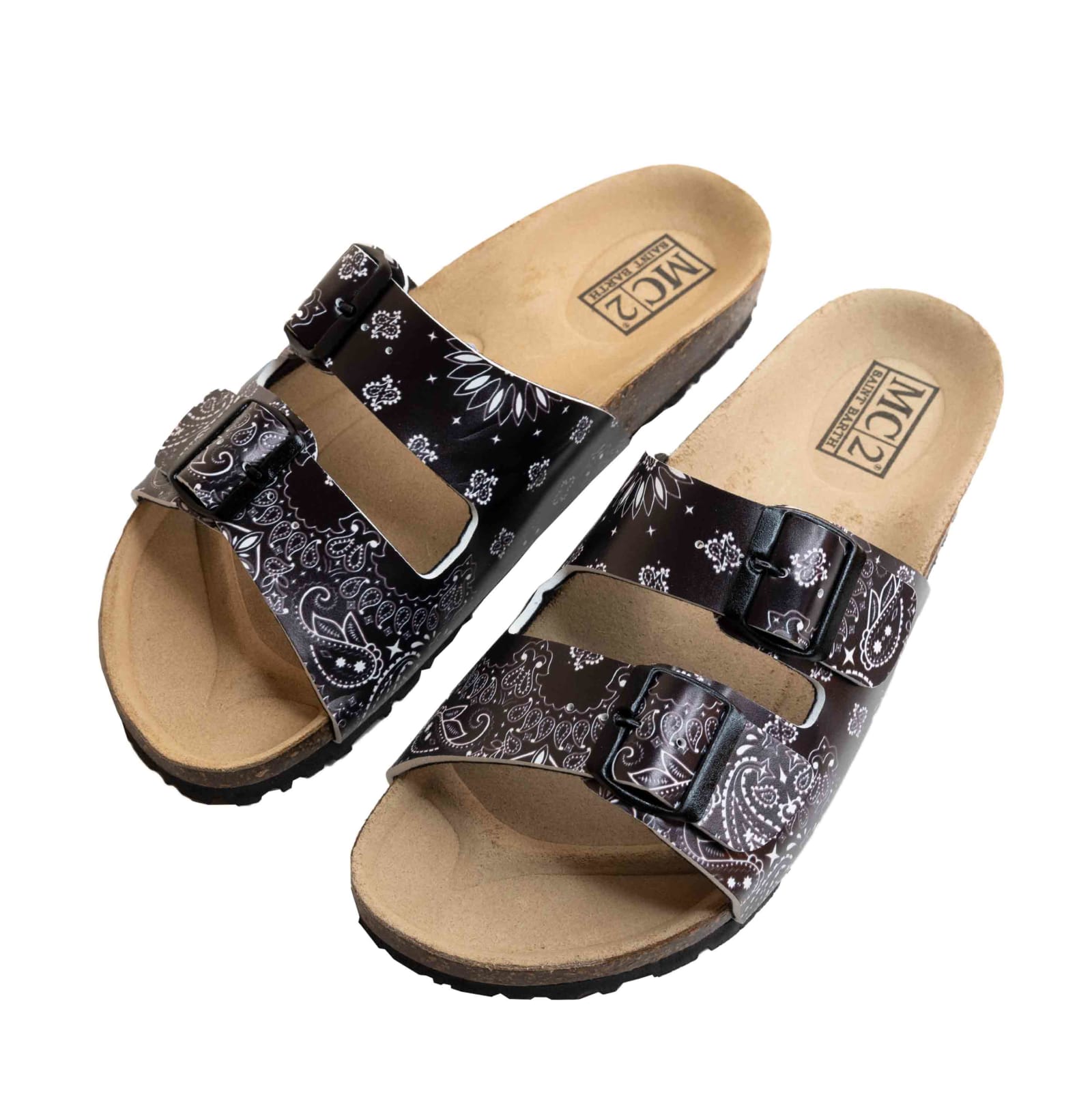 Shop Mc2 Saint Barth Man Black Cork Sandals