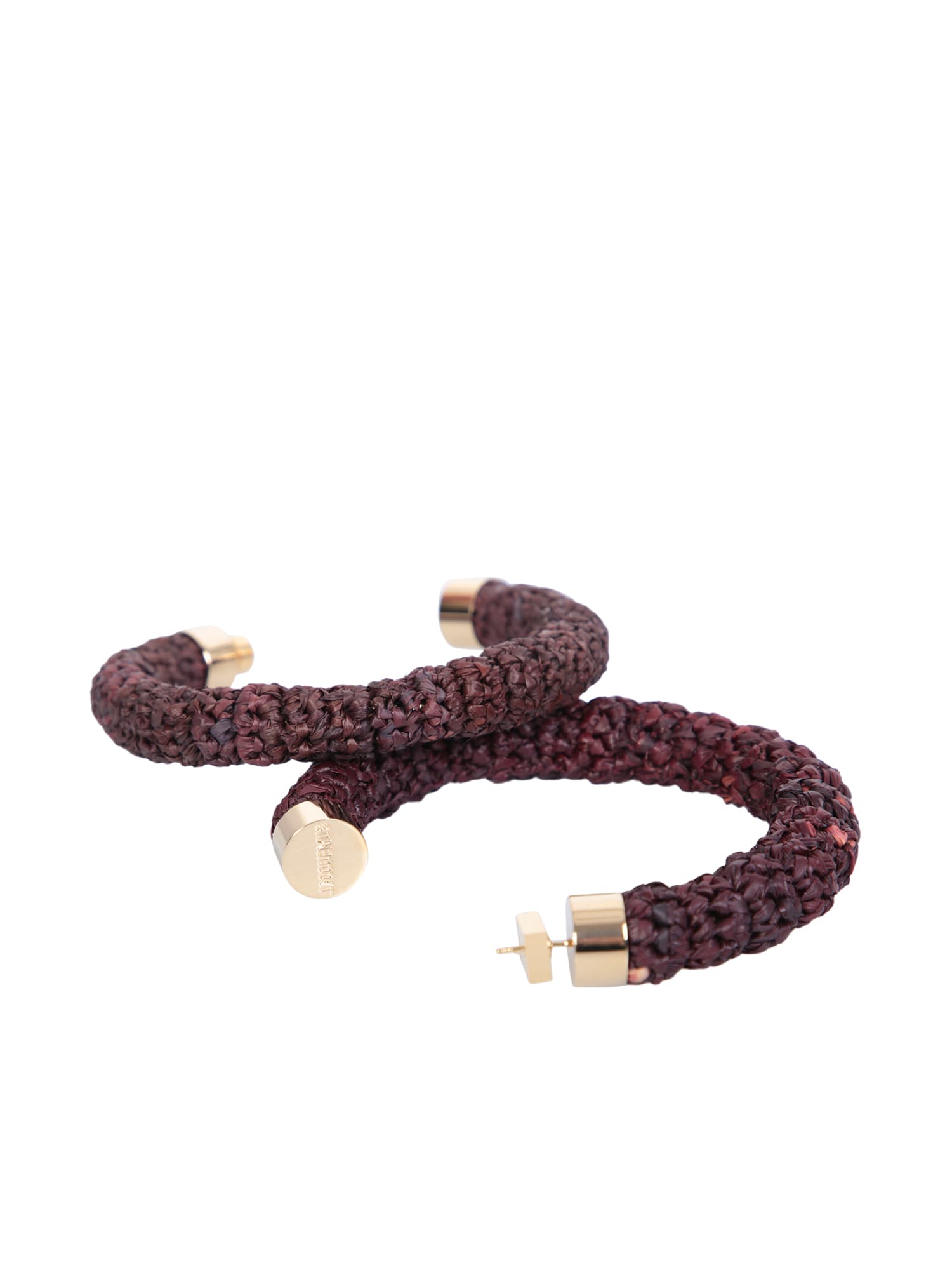Jacquemus Les Crã©oles Raphia Earrings In Brown