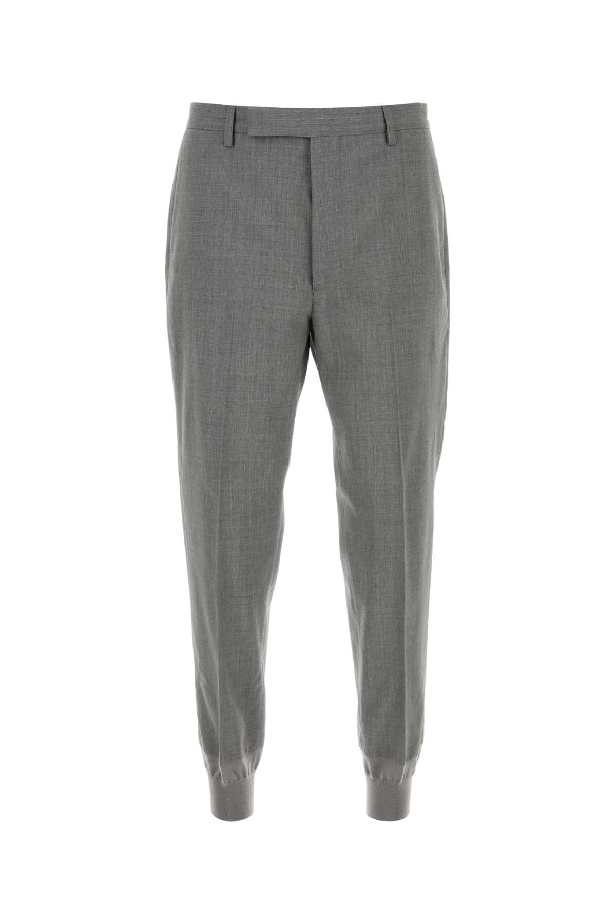 Prada Grey Wool Trouser In Gray