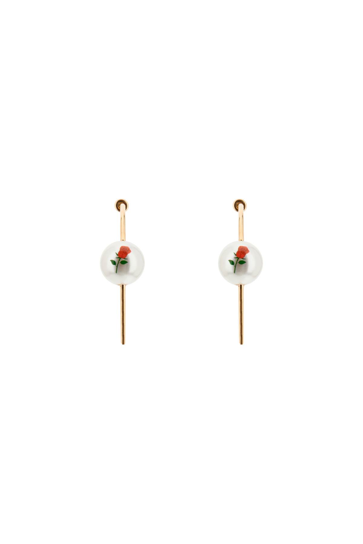 pearl & Roses Hoop Earrings