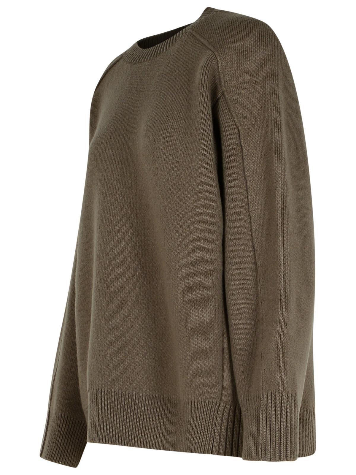 Shop Lanvin Ribbed Cuff Oversized Jumper In Verde