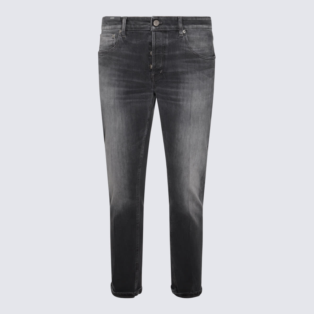 Shop Pt Torino Black Cotton Jeans