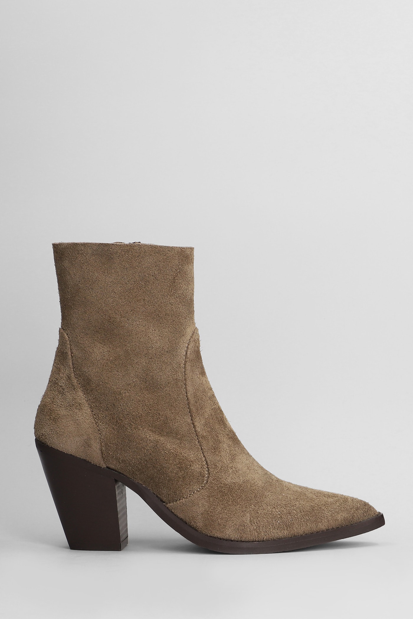 Texan Ankle Boots In Brown Suede